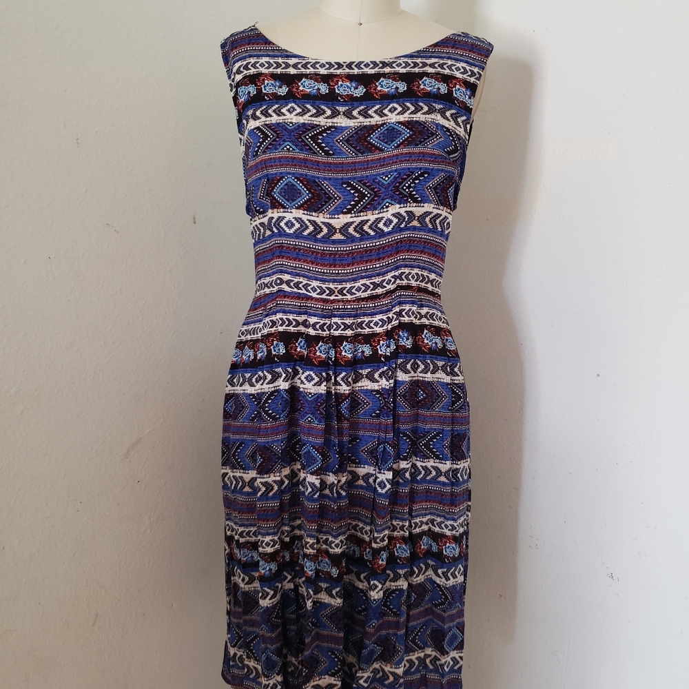 🍓3/$15 Nordstrom Lush Blue Boho Dress - Picture 2 of 5